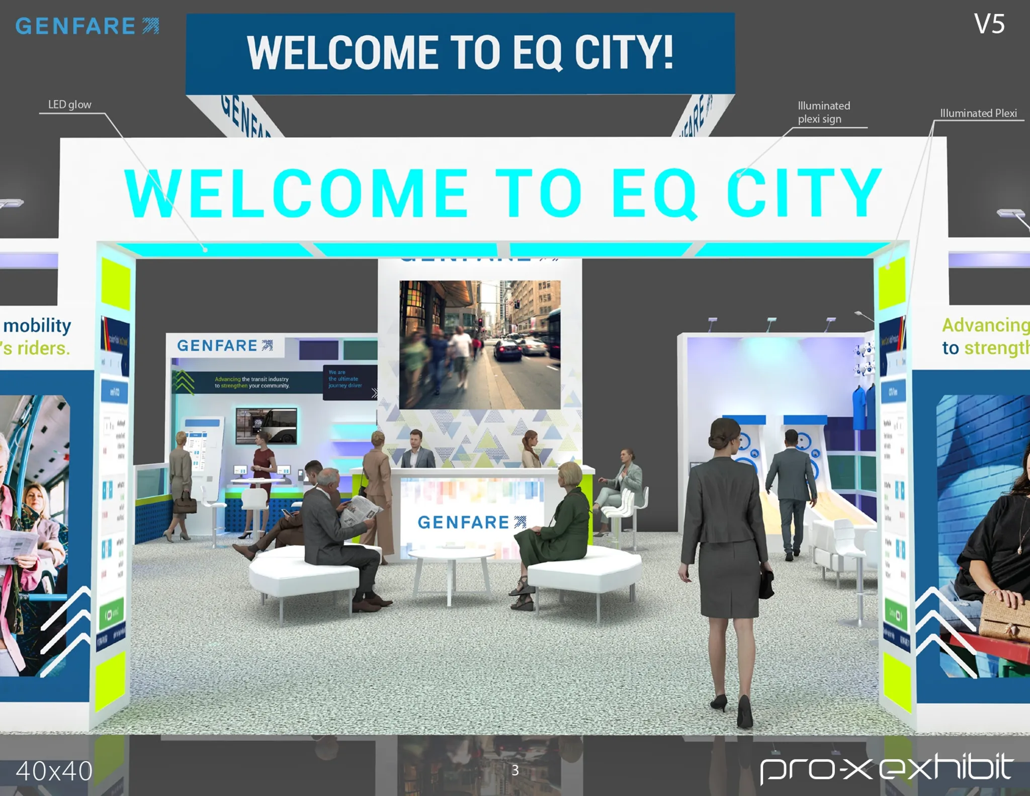 40x40 Island booth design by Pro-X Exhibits